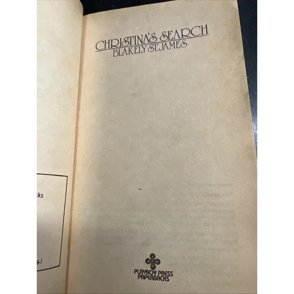 Christian's Search By Blakely St James Vtg Erotica 1978 Playboy‎ Press